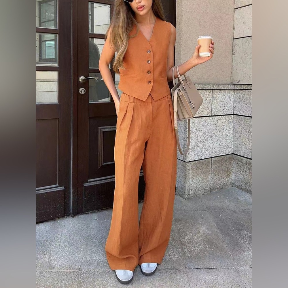 Commense Cotton & Linen Pants Set